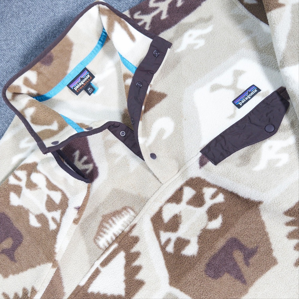 Patagonia Synchilla Snap-T Fleece Pullover XXL Geometric Tribal Tan 25450 FA15